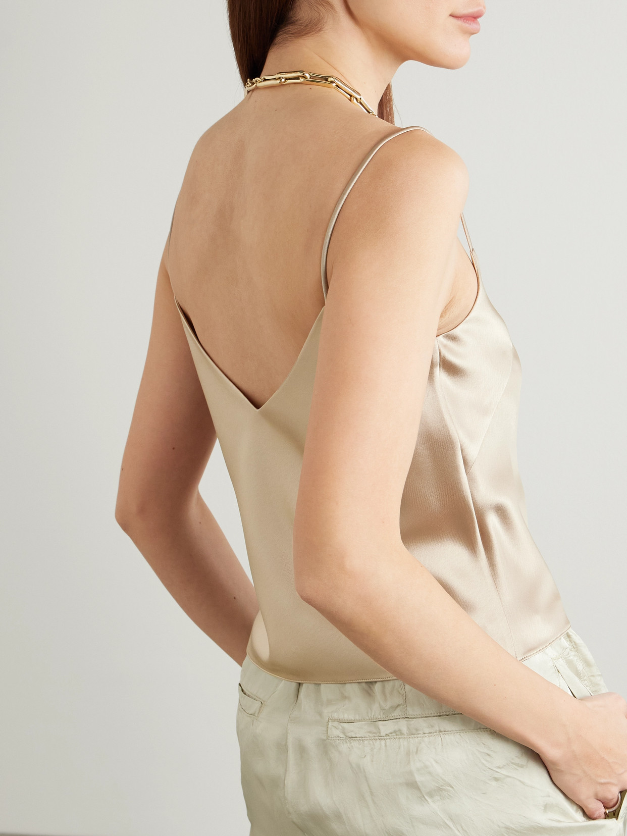 Galvan Ischia Satin Camisole In Neutrals