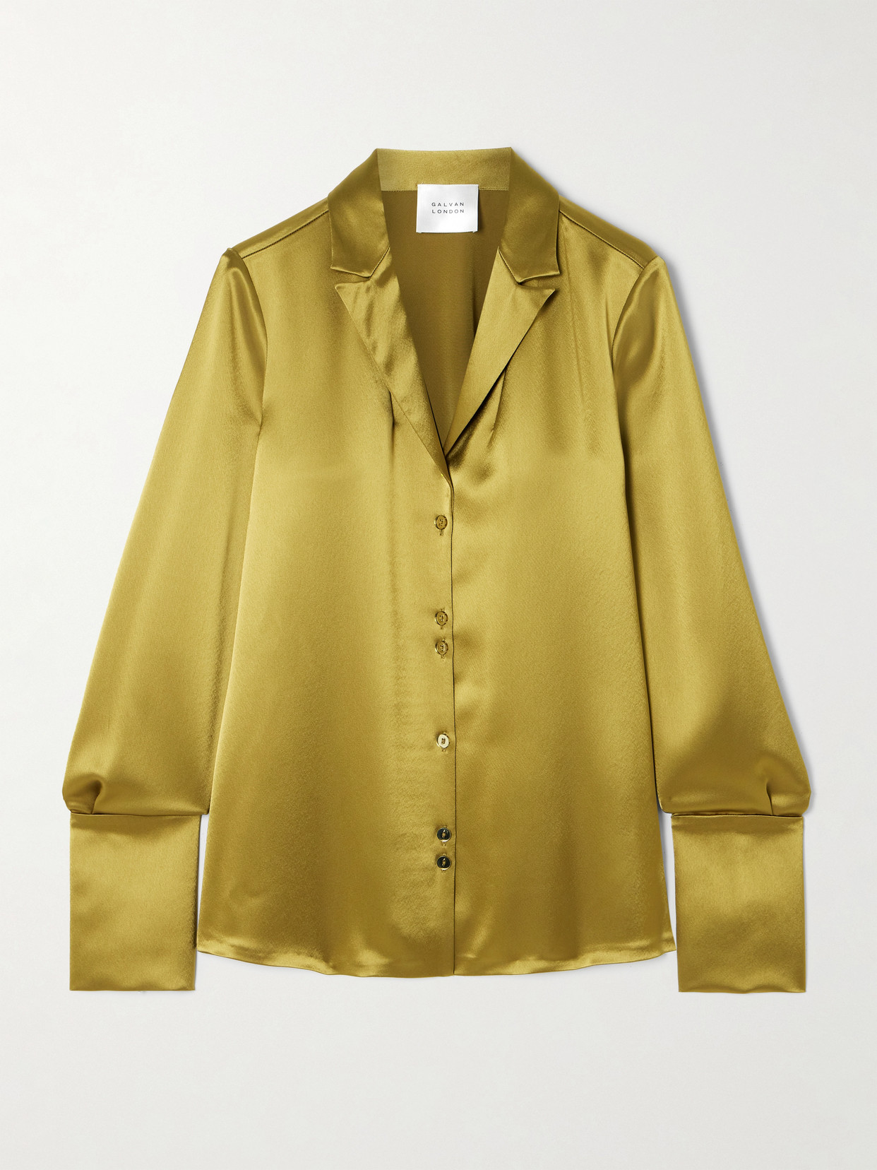 Galvan Detour Satin Shirt In Green