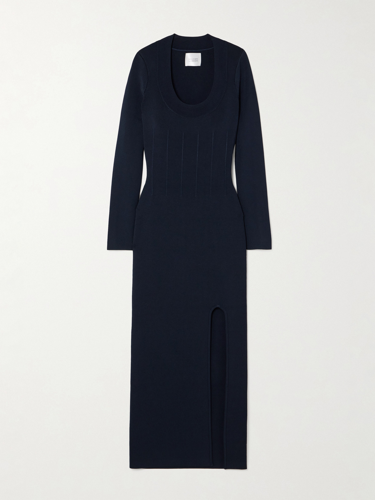 Galvan Atalanta Stretch-knit Midi Dress In Blue