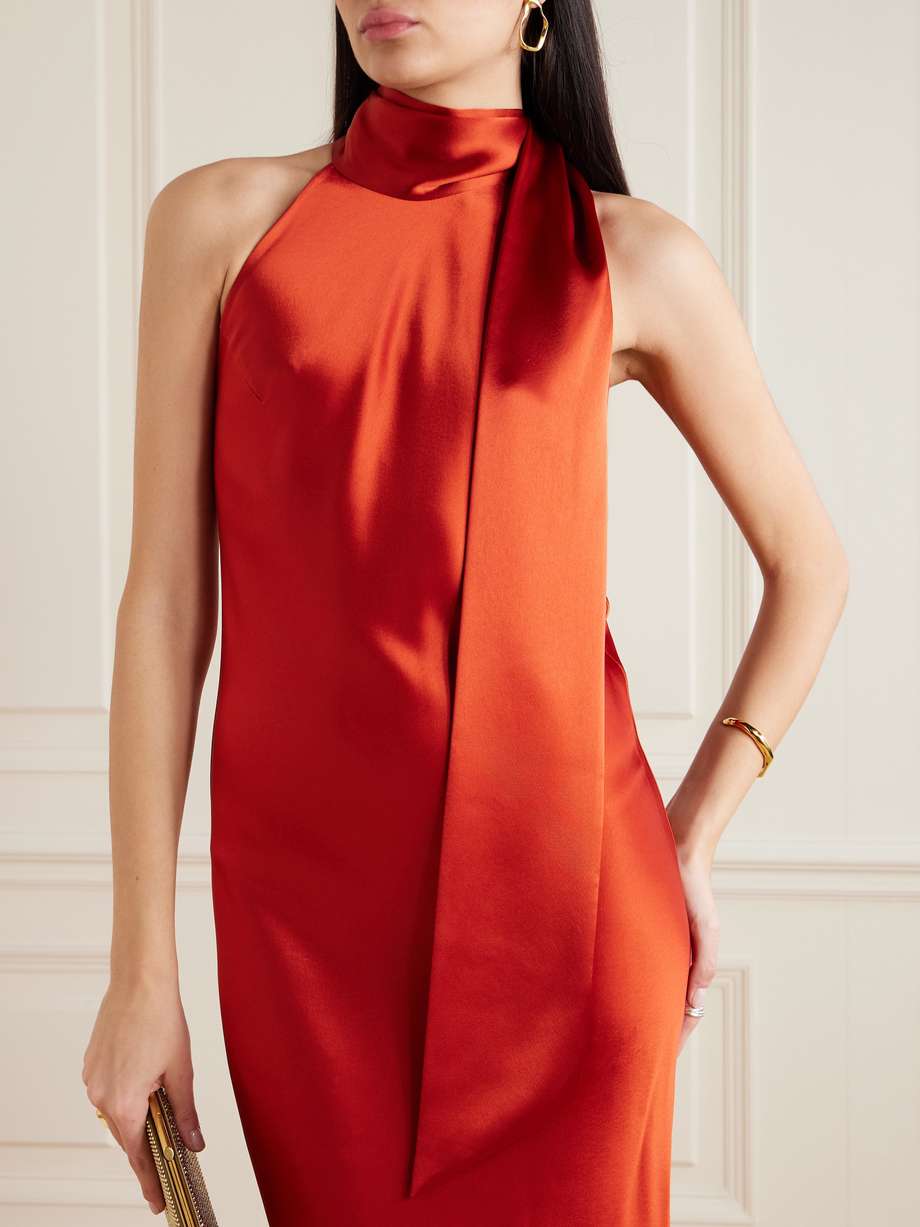 sienna satin halterneck gown