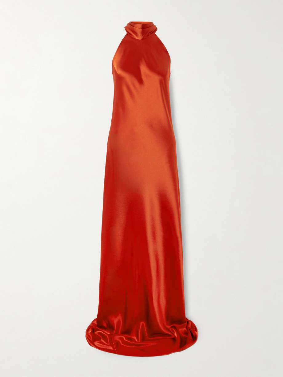 sienna satin halterneck gown