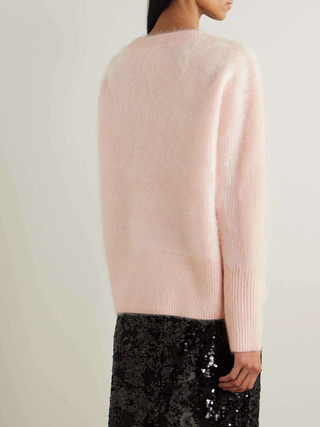 Galvan Loom Brushed Cashmere-blend Sweater In Pink