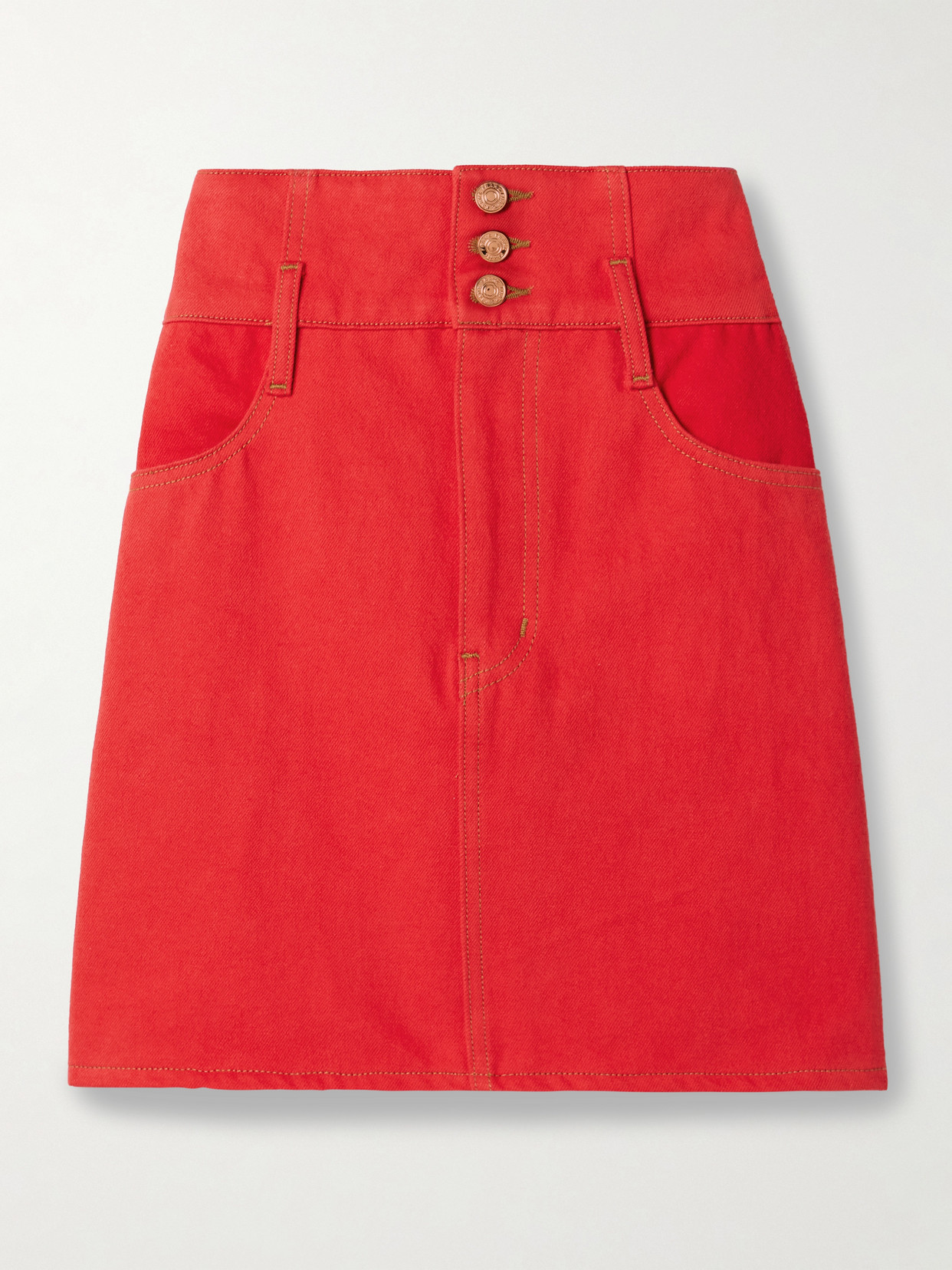 Frame The Corset Mini Skirt In Red