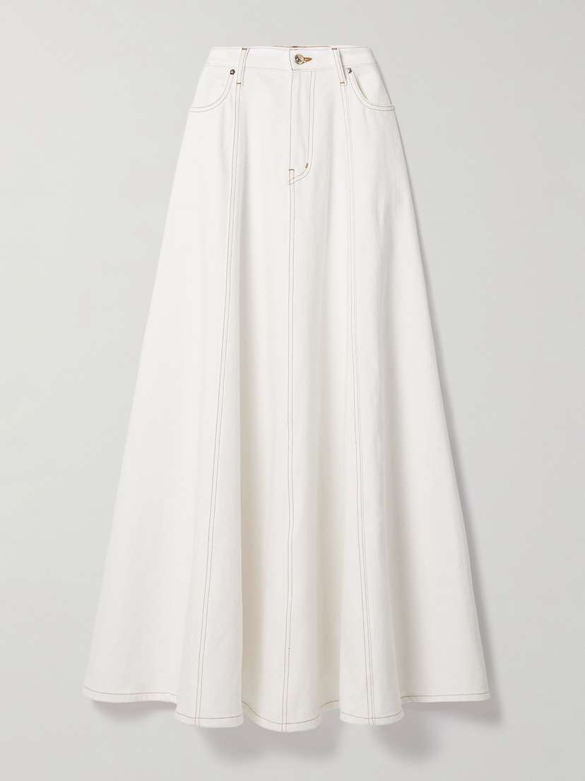 Frame + Carolina Herrera Denim Maxi Skirt