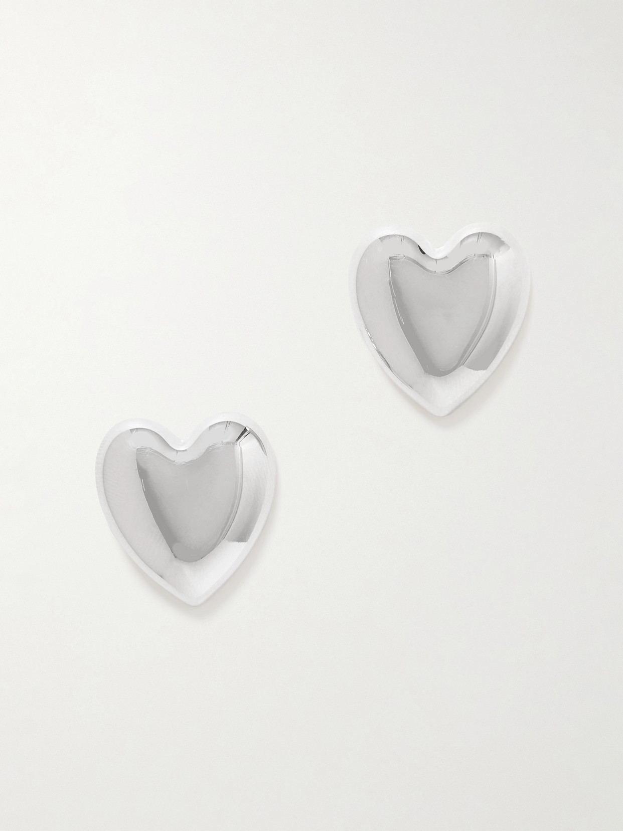 Jennifer Fisher Puffy Heart Small Silver-tone Earrings
