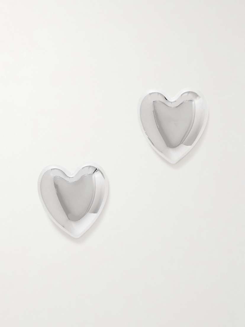 Jennifer Fisher Puffy Heart Small Silver-tone Earrings
