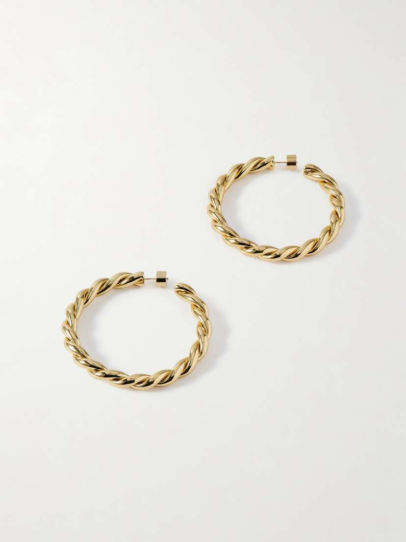 Jennifer Fisher 2" Twisted Lilly Gold-plated Hoop Earrings
