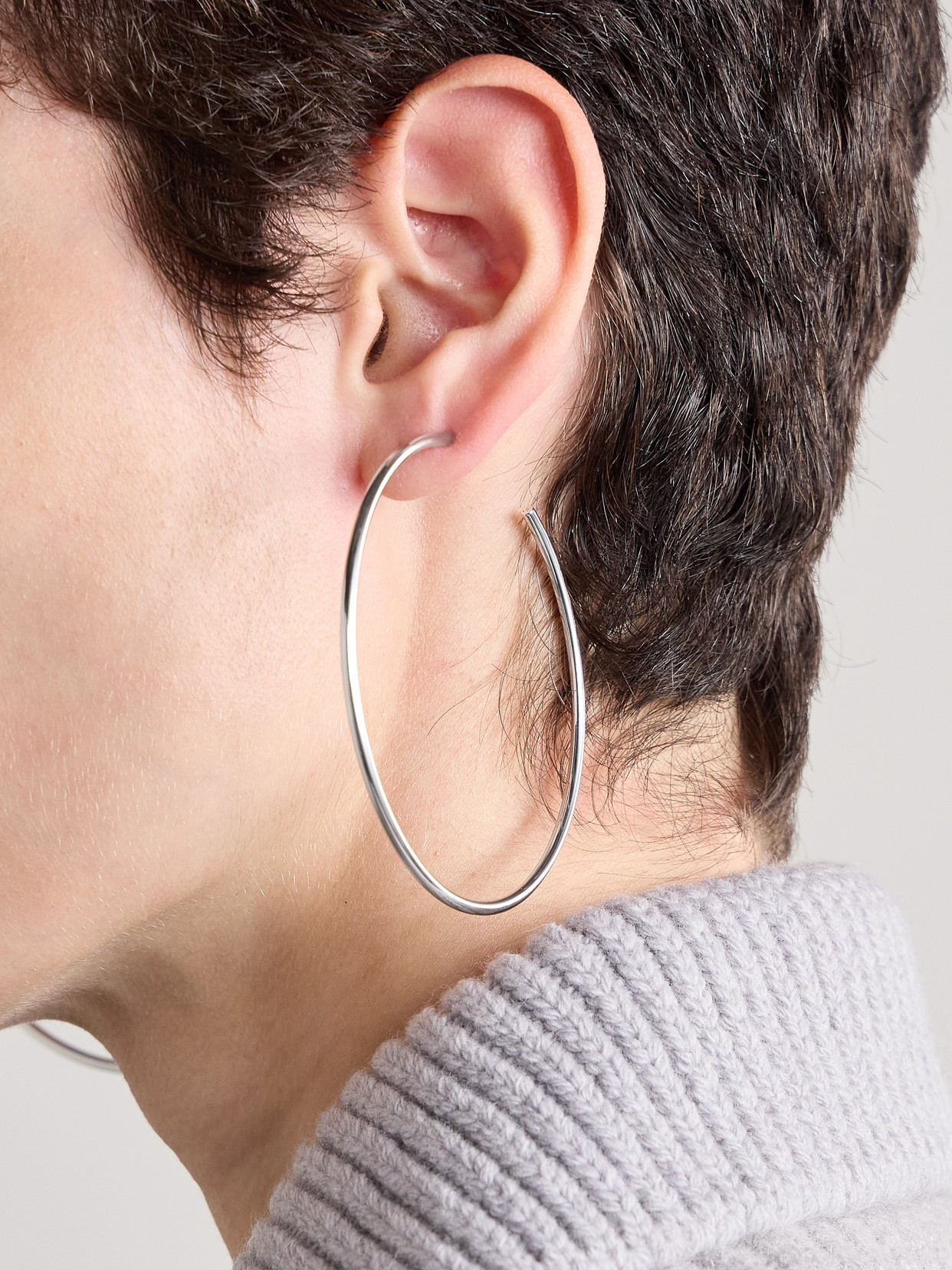 Jennifer Fisher 2.5" Thread Silver-plated Hoop Earrings In Silver