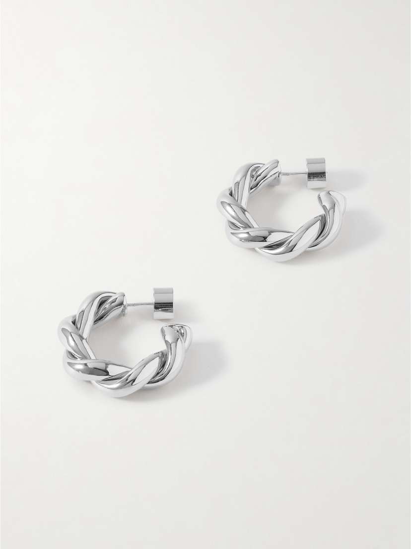 Jennifer Fisher Twisted Lilly Silver-plated Hoop Earrings