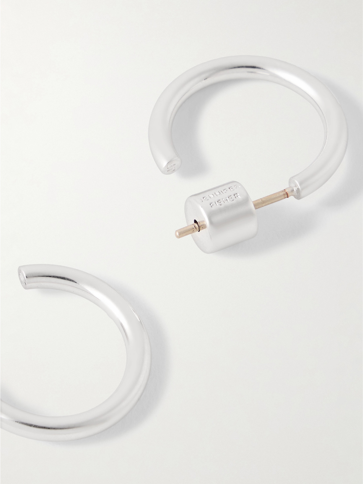 Jennifer Fisher Thread Huggies Silver-plated Hoop Earrings In Silver