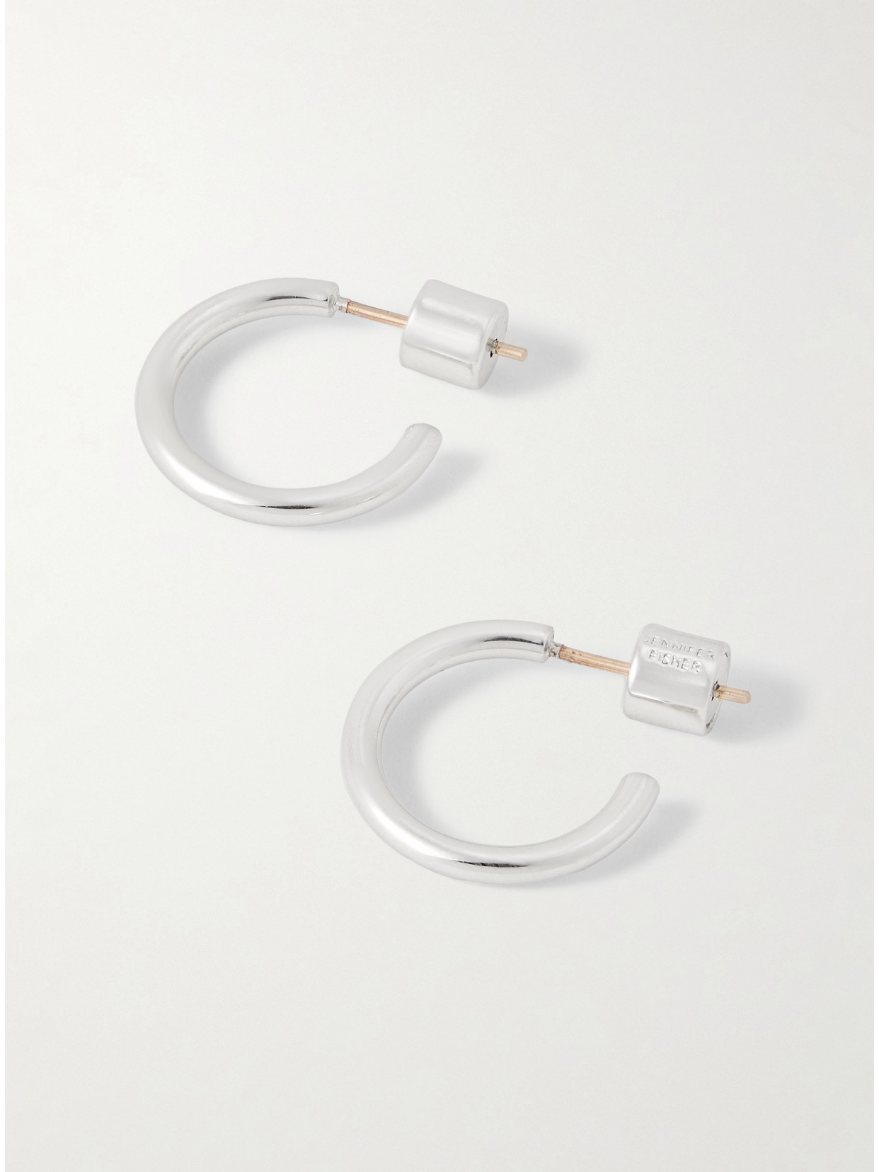 Jennifer Fisher Thread Huggies Silver-plated Hoop Earrings In Metallic