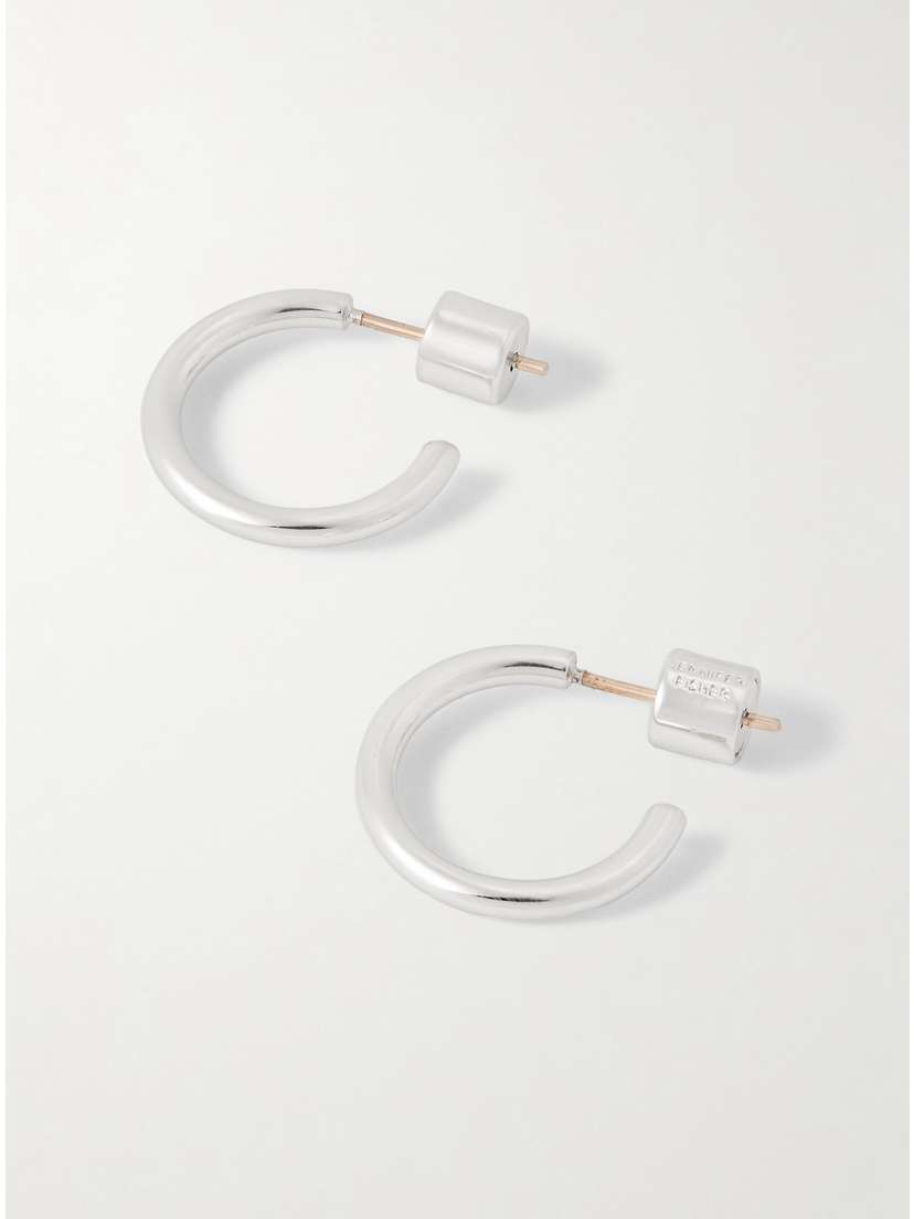 Jennifer Fisher Thread Huggies Silver-plated Hoop Earrings
