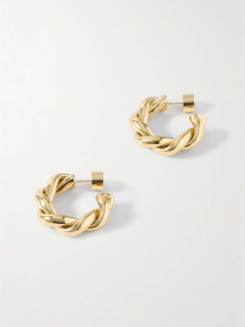 Jennifer Fisher Twisted Lilly Gold-plated Hoop Earrings