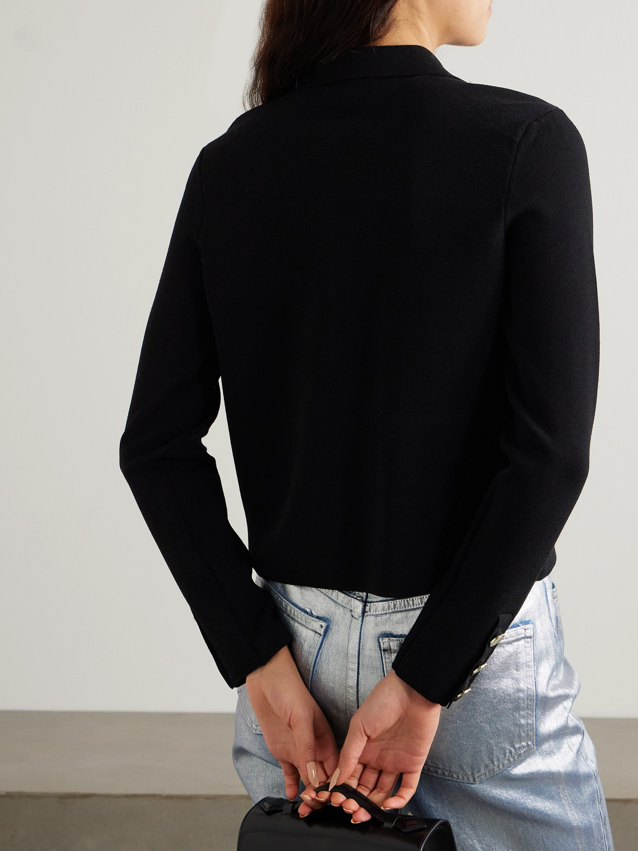 Veronica Beard Katia Knit Jacket In Black In Black
