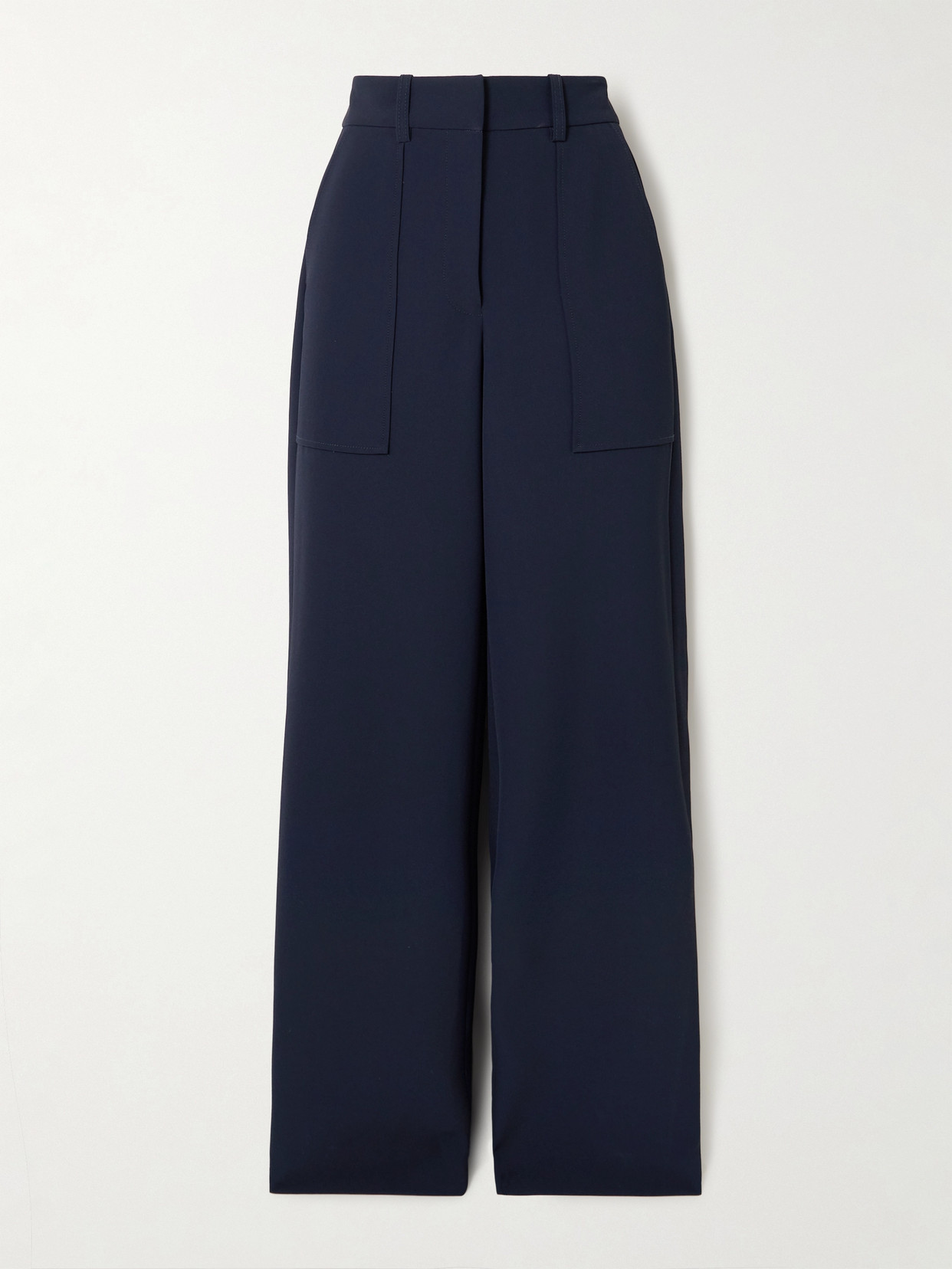 Veronica Beard Cole Crepe Wide-leg Pants In Blue