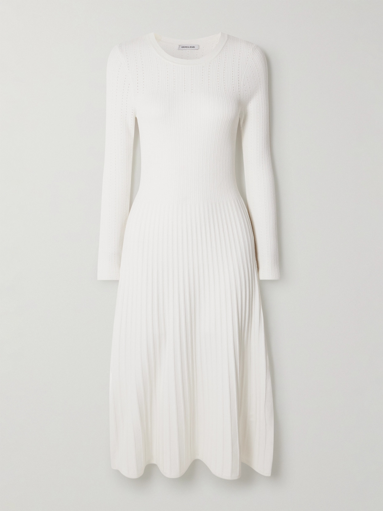 Veronica Beard Nami Knit Midi Dress In Off-white