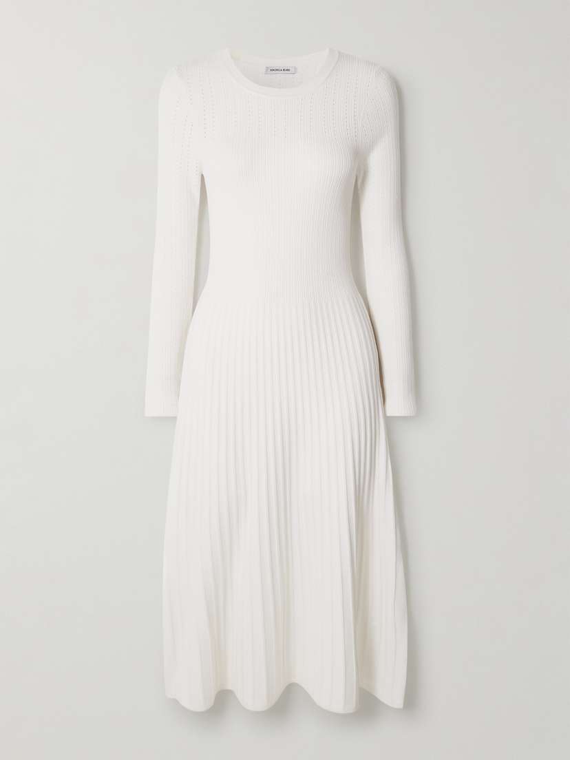 Veronica Beard Nami Pointelle-knit Midi Dress