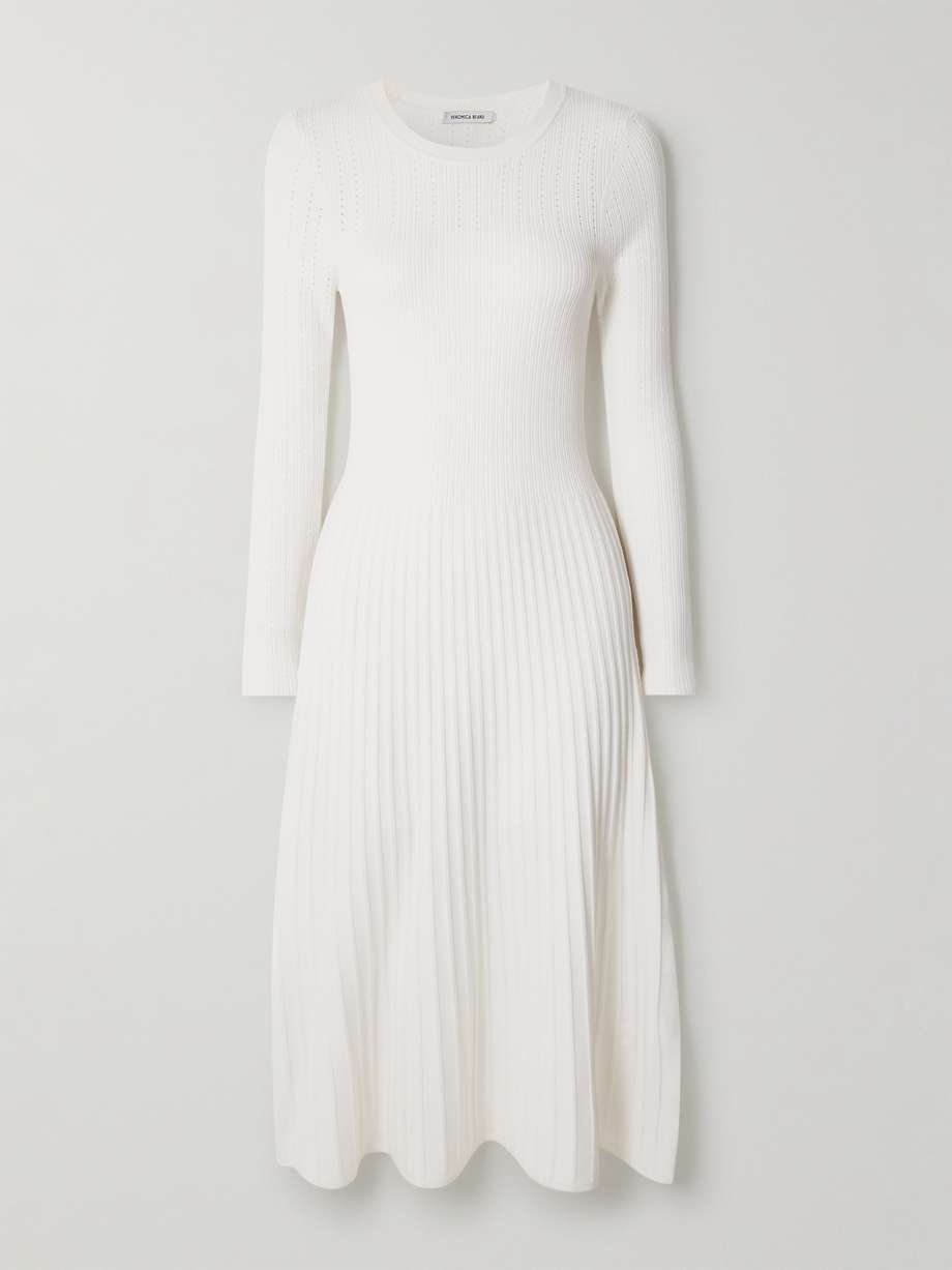 nami pointelle-knit midi dress