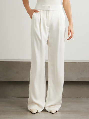 Veronica Beard Robinne pleated crepe wide-leg pants