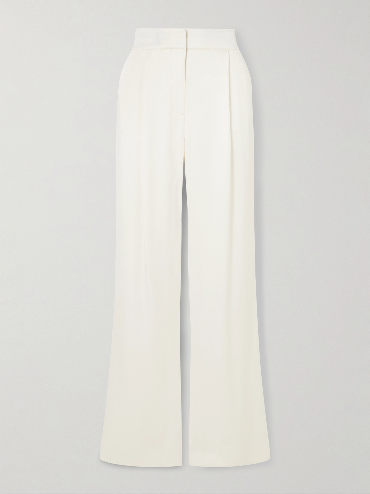 Veronica Beard Robinne Pleated Crepe Wide-leg Pants In White