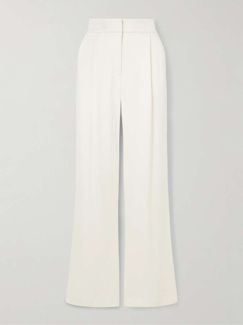 Veronica Beard Robinne Pleated Crepe Wide-leg Pants