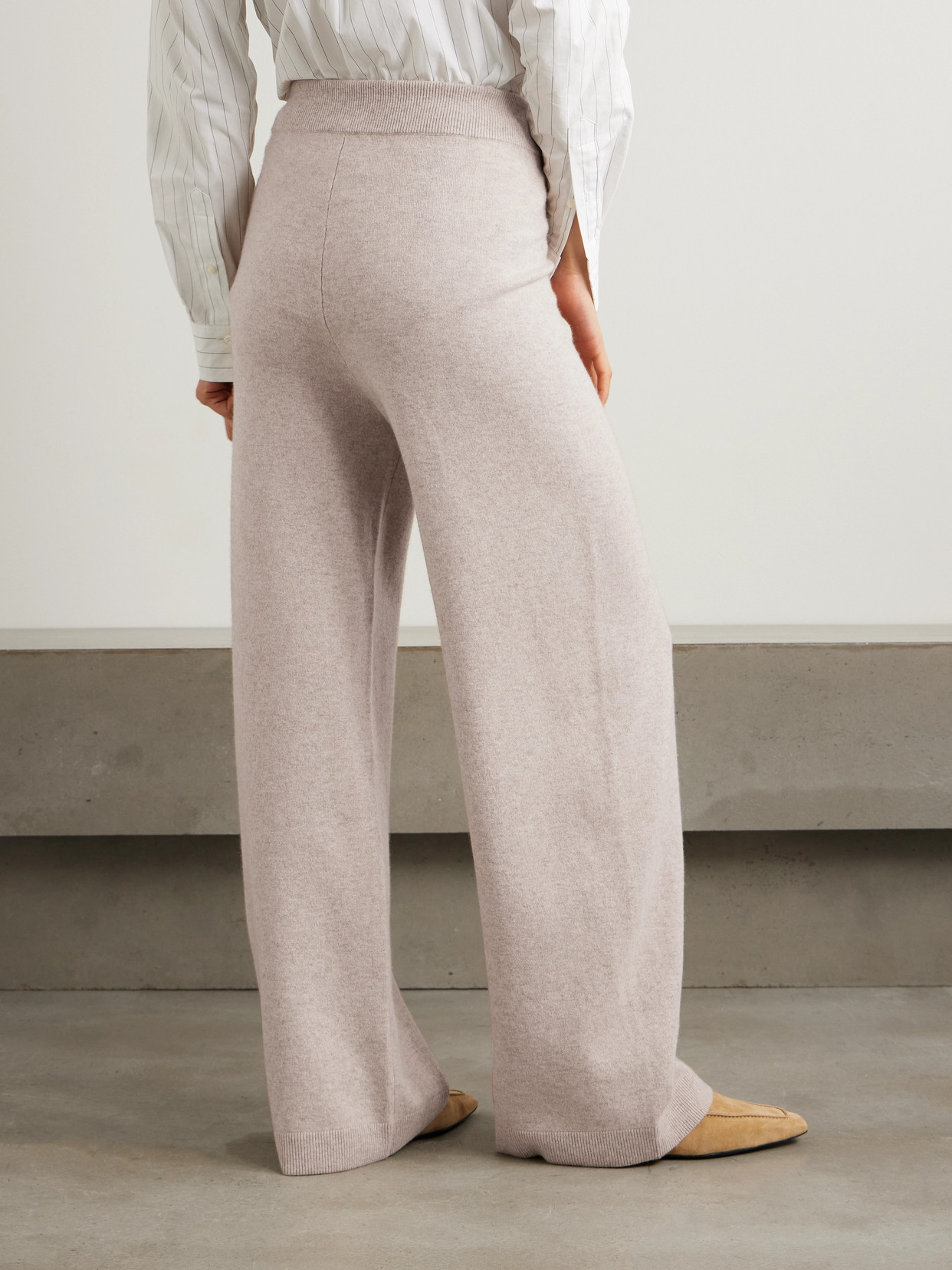 Veronica Beard Jenkins Merino Wool And Cashmere Wide-leg Pants In Neutrals