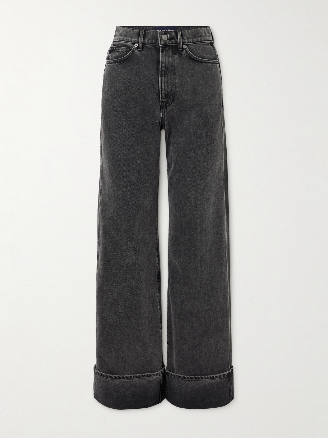 Veronica Beard Taylor High-rise Wide-leg Jeans In Gray