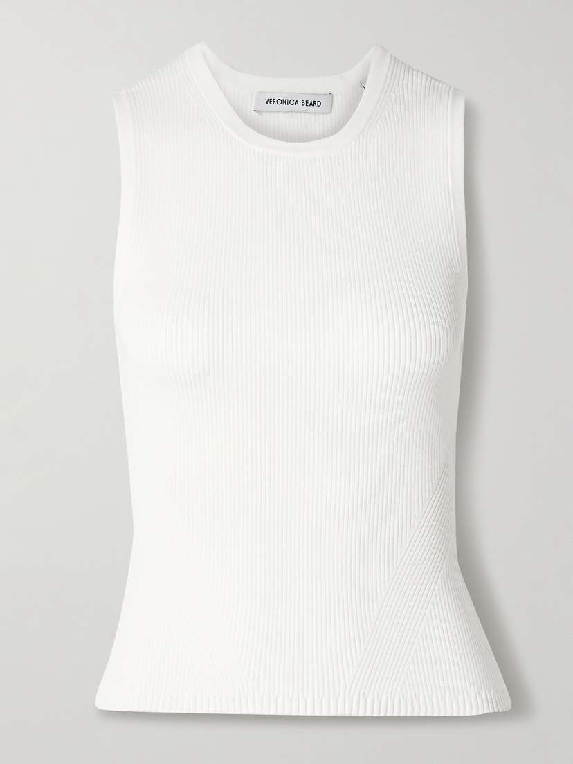 Veronica Beard Sid Ribbed-knit Tank