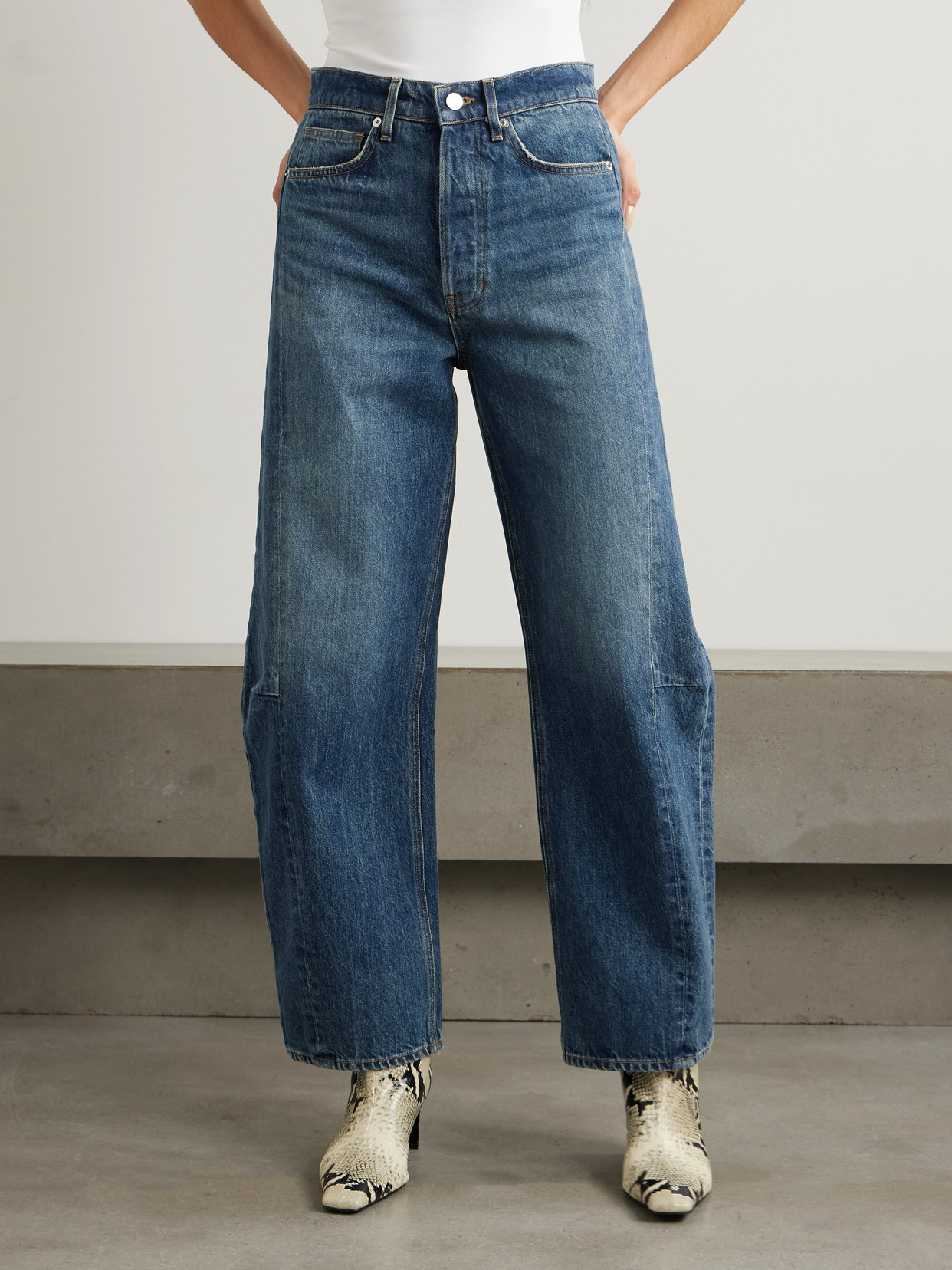 Veronica Beard Ryder High-rise Barrel-leg Jeans In Blue