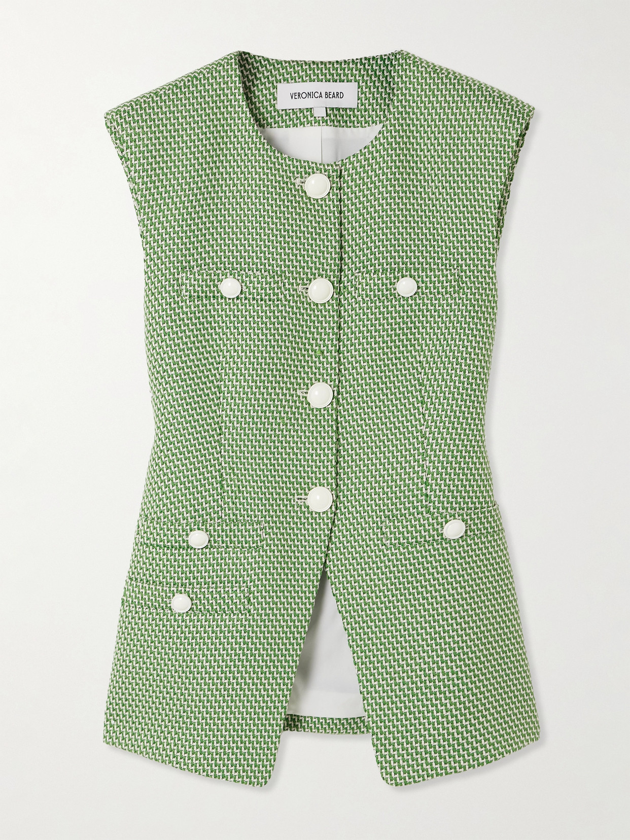 Veronica Beard Tamara Tailored Vest In Green