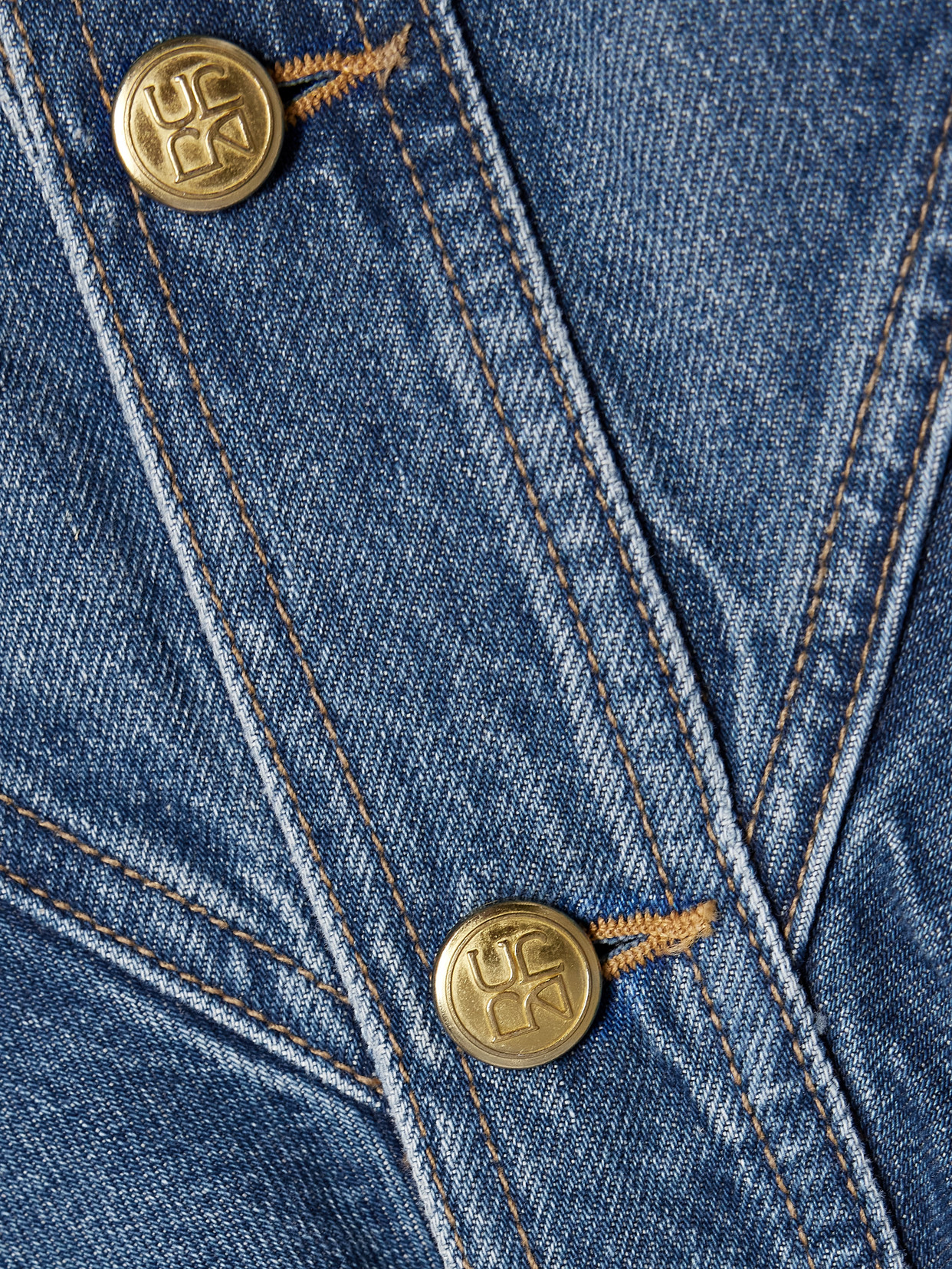 Ulla Johnson The Mathilde Ruffled Denim Shirt In Blue