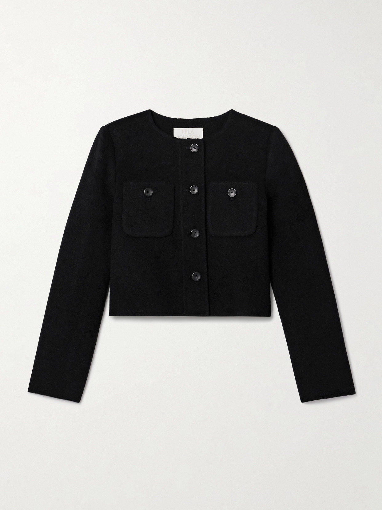 Ulla Johnson Eve Cropped Wool-blend Felt Jacket In Black