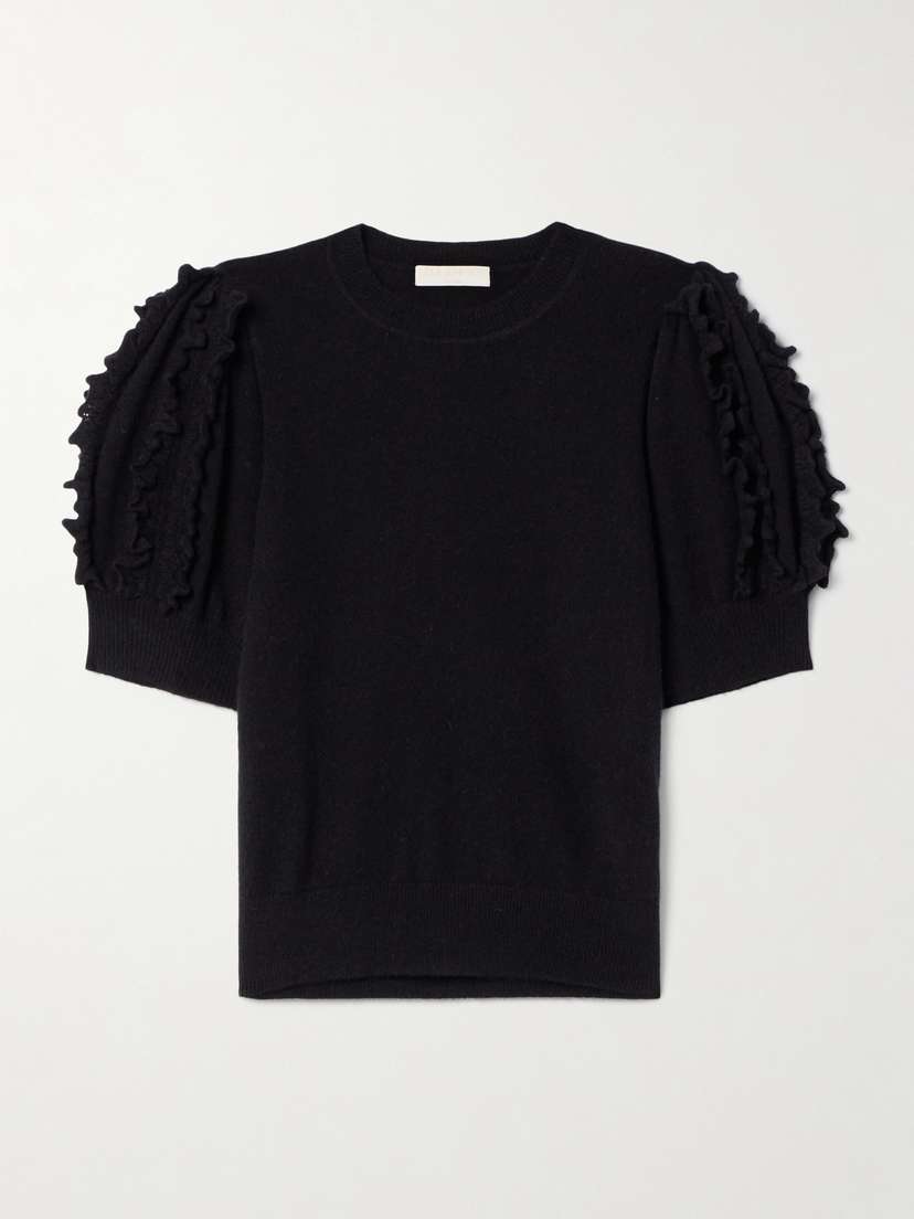 Ulla Johnson Ottilie Ruffled Cashmere Top