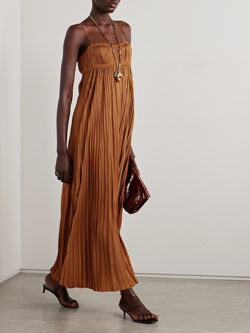 Ulla Johnson Valira plissé-satin gown