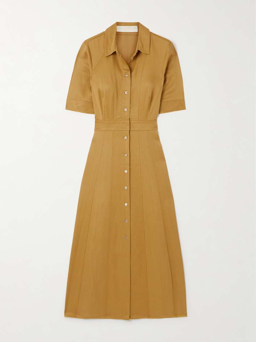 Ulla Johnson Vallis Lyocell-blend Twill Midi Shirt Dress