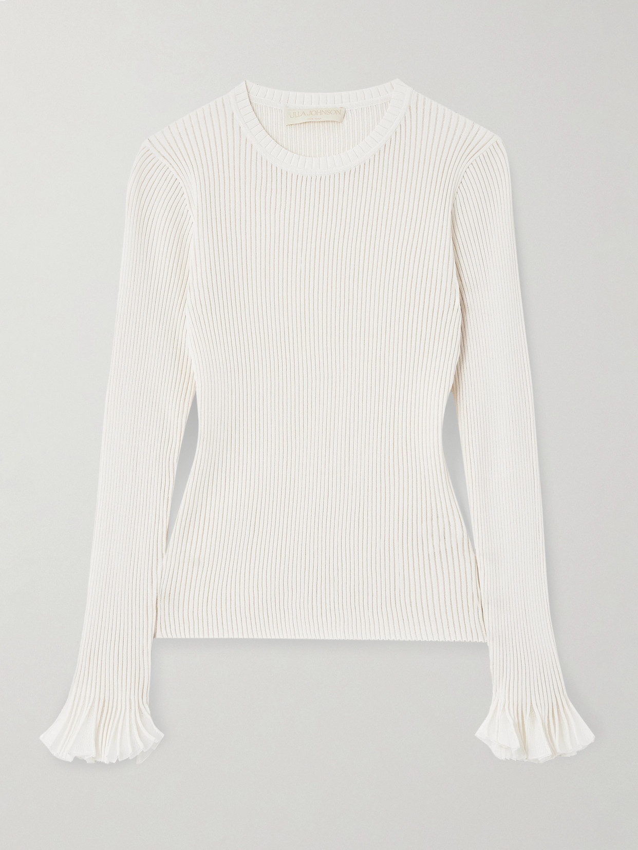 Ulla Johnson Aster Ribbed-knit Sweater In Off-white