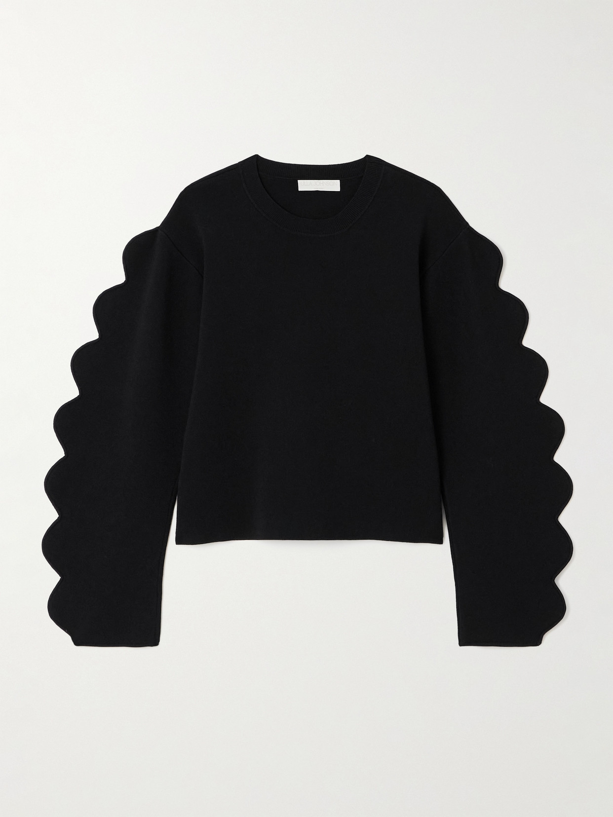 Ulla Johnson - Ivy Scalloped Jersey Sweater - Black