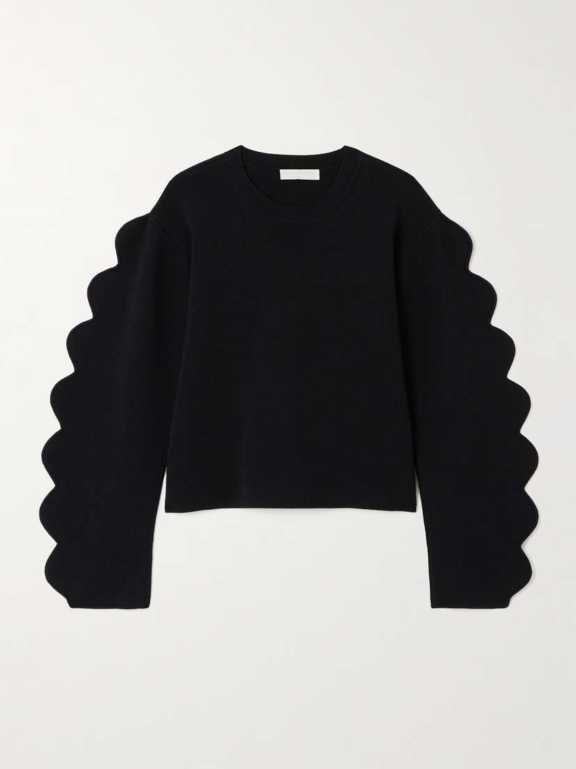Ulla Johnson Ivy Scalloped Jersey Sweater
