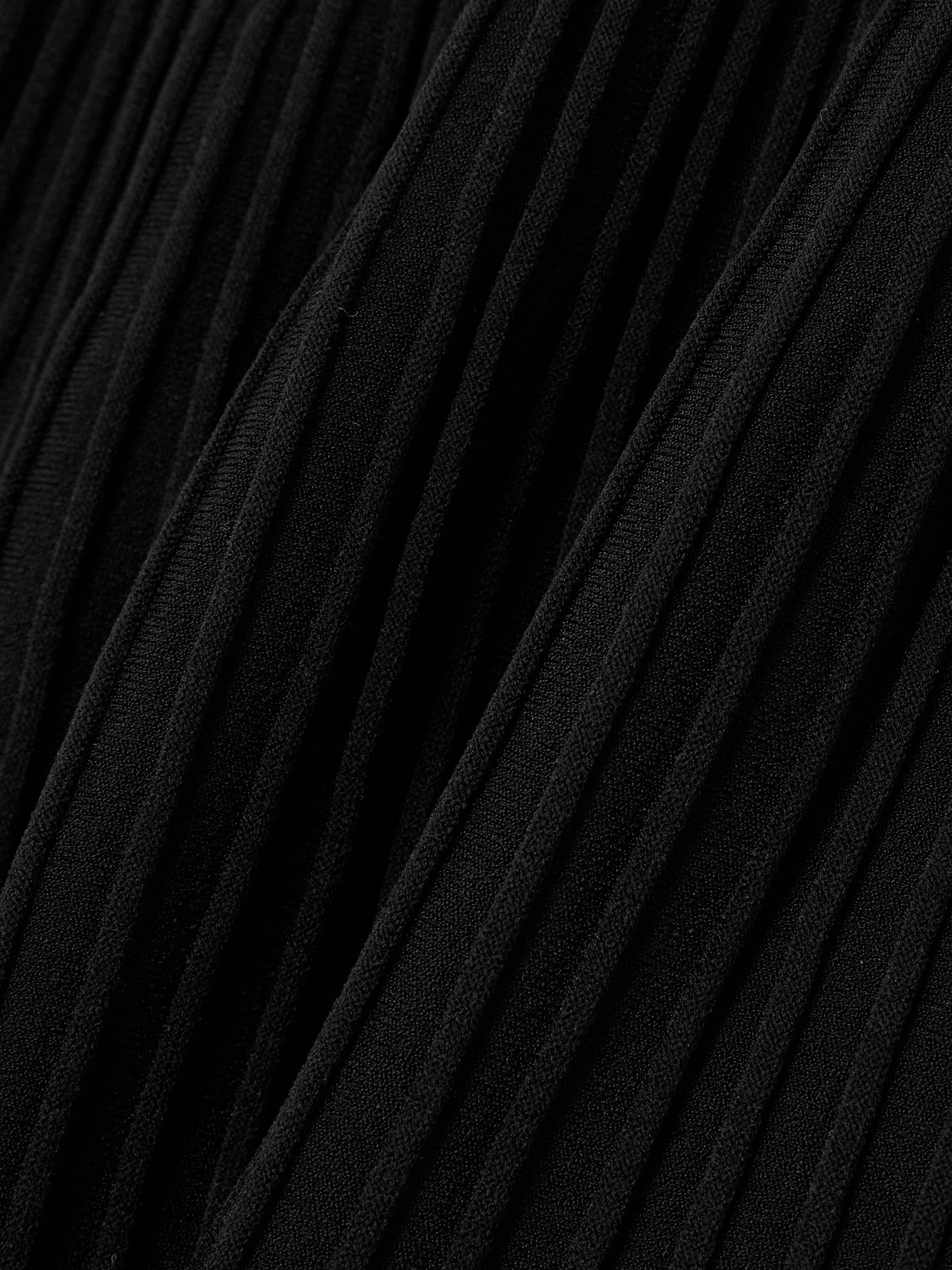ULLA JOHNSON TALIE PLEATED RIBBED-KNIT MINI DRESS