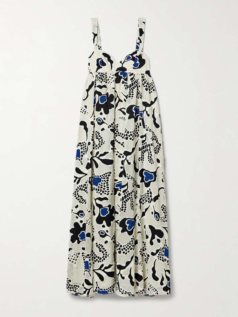Ulla Johnson Leilani Appliquéd Printed Crepe Maxi Dress