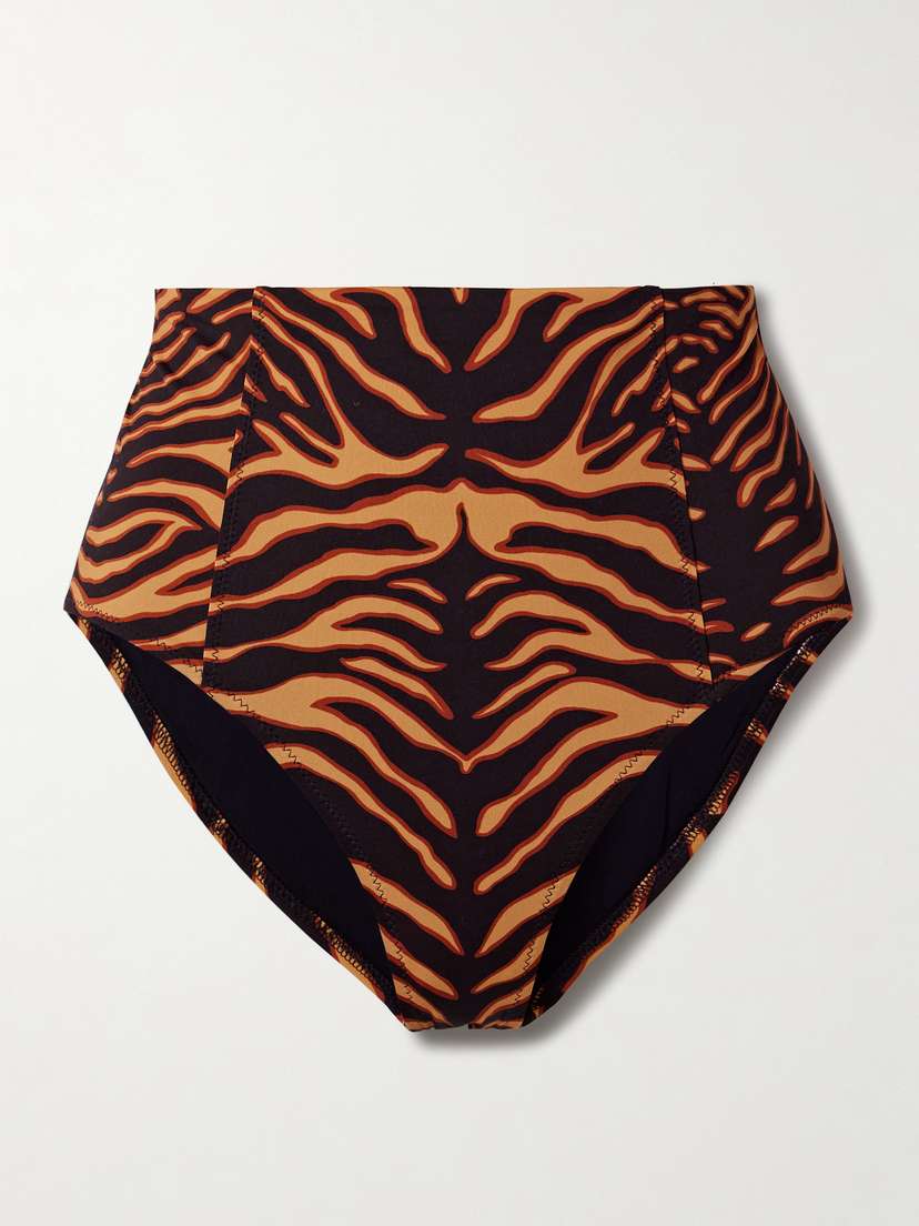 Ulla Johnson Zahara Tiger-print Bikini Briefs