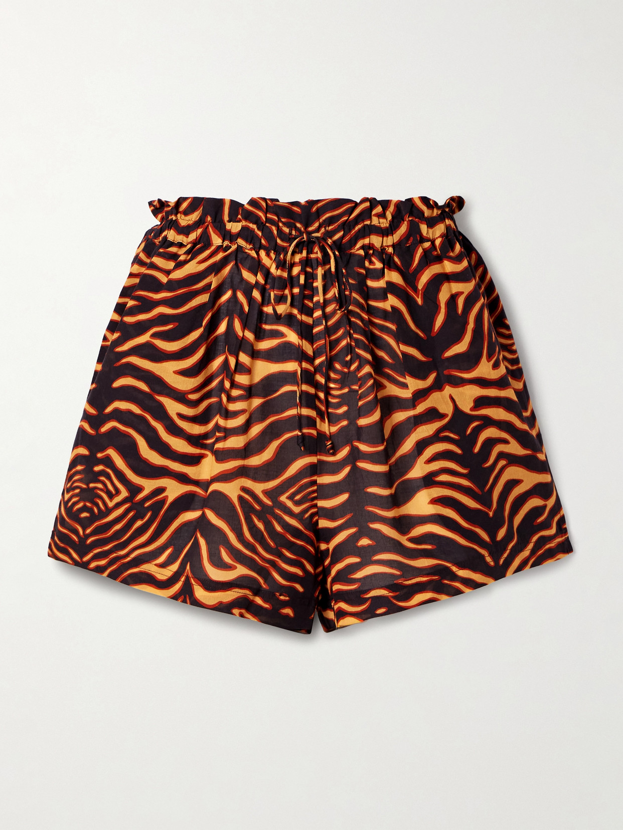 Ulla Johnson Bijou Tiger-print Cotton-blend Voile Shorts In Animal Print
