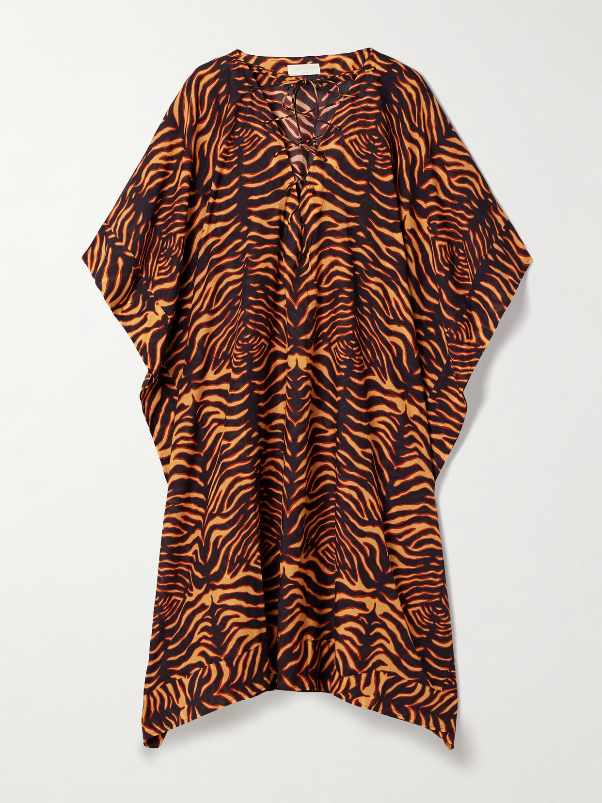 Ulla Johnson Estelle Tiger-print Cotton-blend Voile Kaftan In Animal Print
