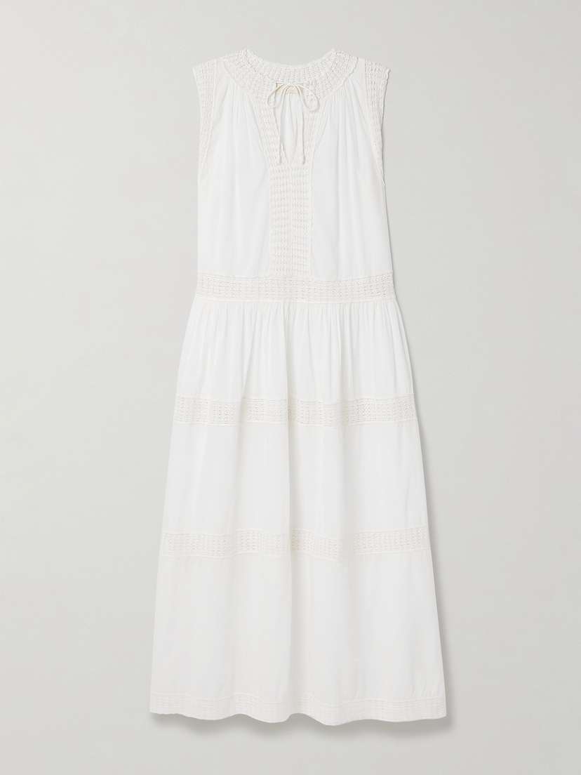 Ulla Johnson Thalia Crochet-trimmed Cotton-voile Maxi Dress