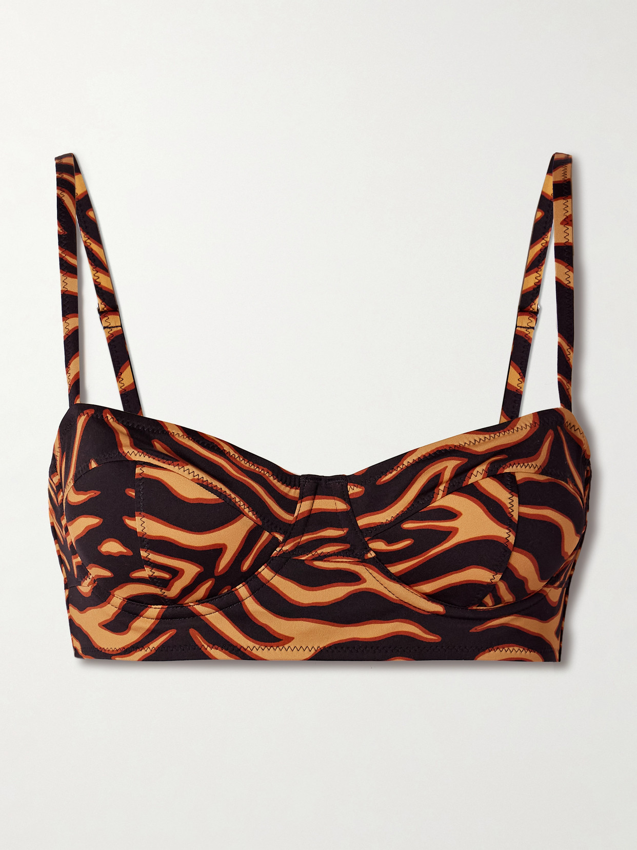 Ulla Johnson Zahara Tiger-print Underwired Bikini Top In Multi