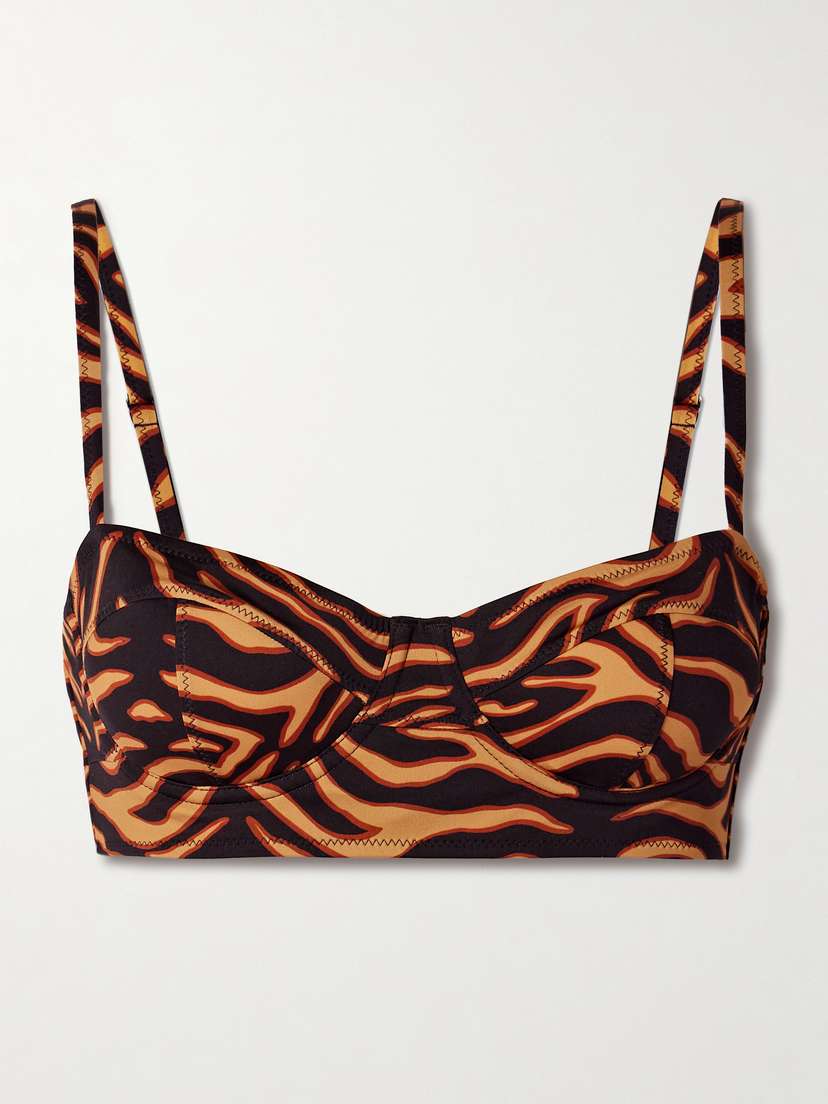 Ulla Johnson Zahara Tiger-print Underwired Bikini Top