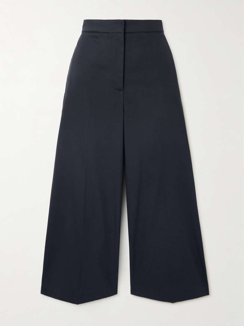 Joseph Temple Cropped Cotton-blend Gabardine Wide-leg Pants