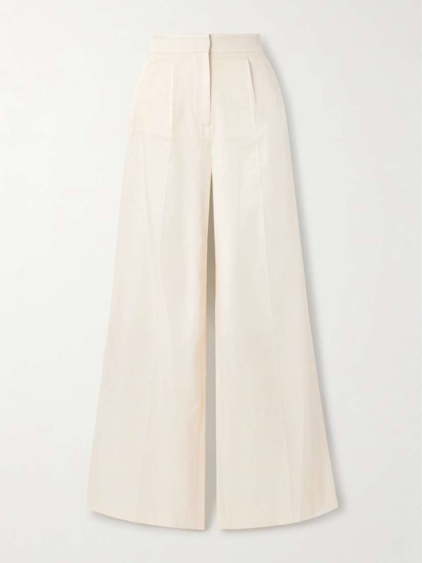 Joseph Alanel Silk And Cotton-blend Wide-leg Pants