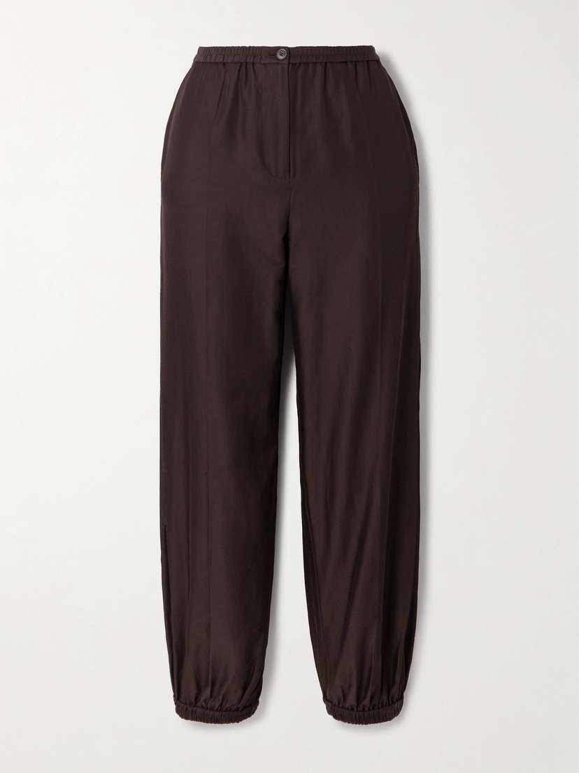 Joseph Taio Silk And Cotton-blend Tapered Pants