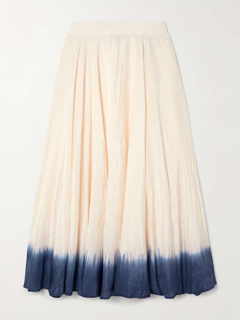 Joseph Pleated Ombré Silk-habotai Midi Skirt